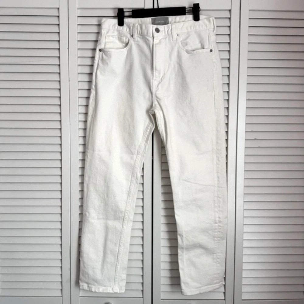 EVERLANE High Rise Slim Straight Leg Ankle Jeans Off White Size 29